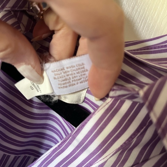 Chico’s Purple and White Stripe Blouse - Picture 6 of 9